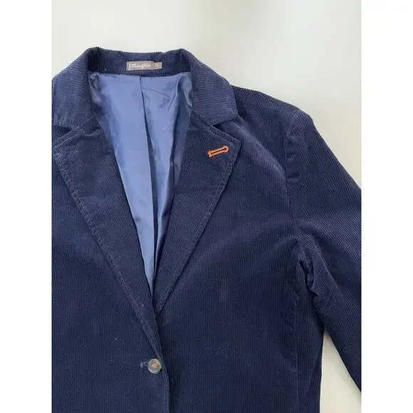 J.Mclaughlin Womens Aubrey Blazer Jacket M Navy Blue Corduroy Preppy Academia - Picture 6 of 14
